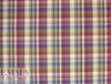 NY designer plum/olive yarn-dyed cotton stretch plaid 1.5 yd