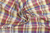 NY designer plum/olive yarn-dyed cotton stretch plaid 1.5 yd