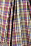 NY designer plum/olive yarn-dyed cotton stretch plaid