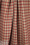 NY designer stretch yarn dyed plaid - red/black/camel