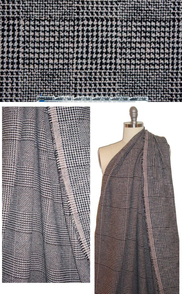 Rebecca Tay1or blush/gray glen plaid stretch suiting