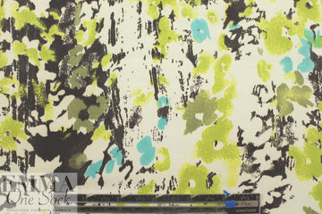 Italian printed stretch sateen rainwear - lime
