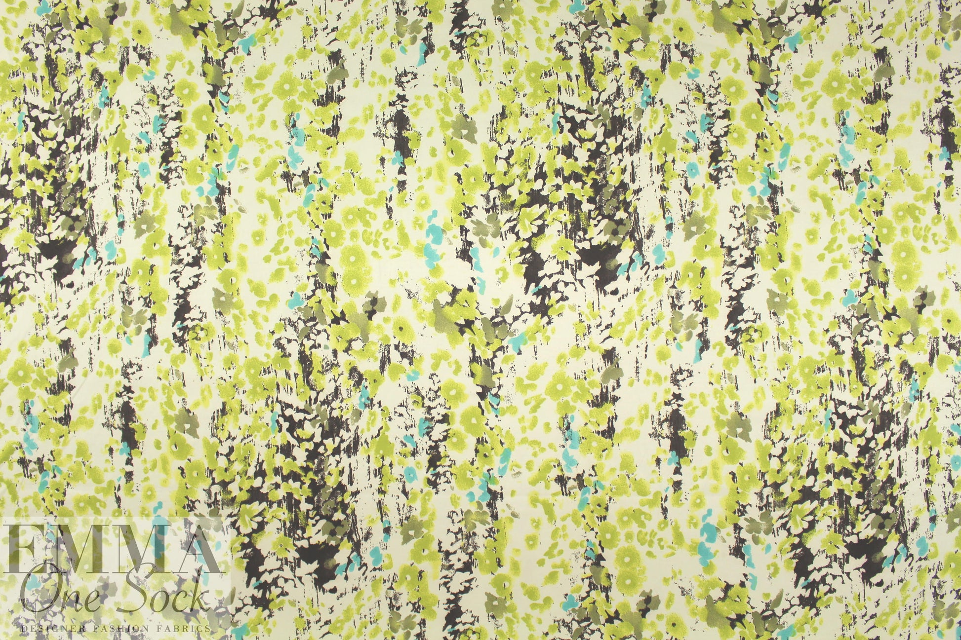 Italian printed stretch sateen rainwear - lime 1.875 yd