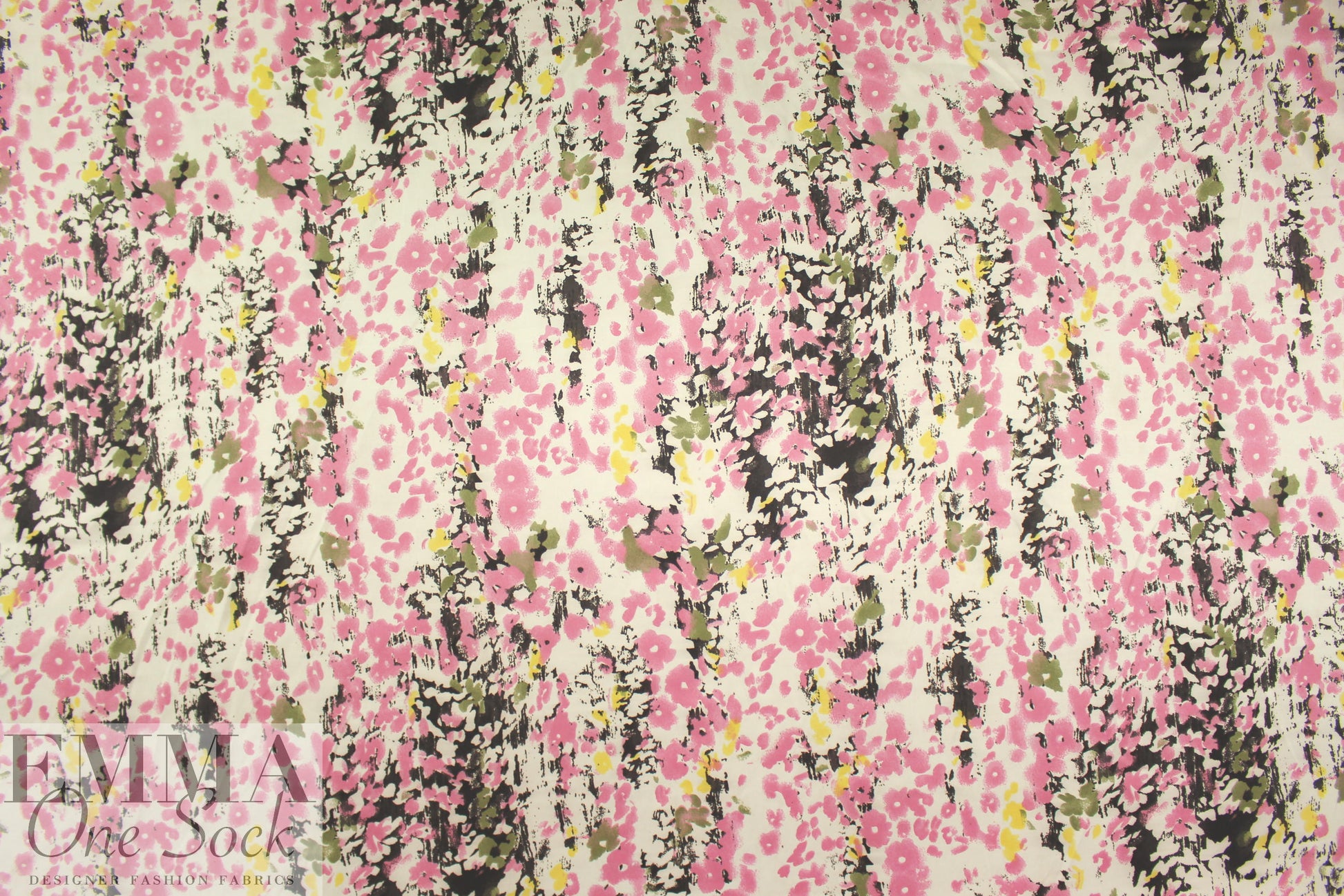 Italian printed stretch sateen rainwear - pink 2.5 yd