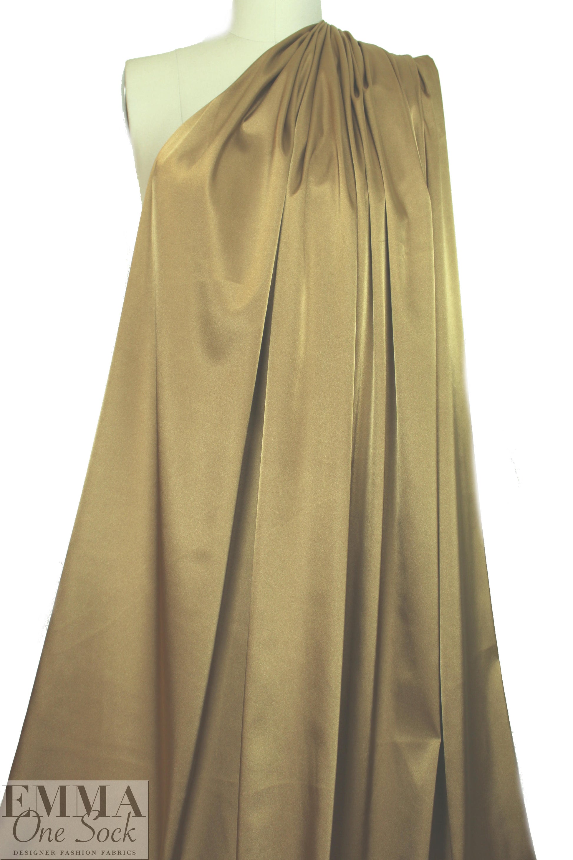 CA designer poly stretch satin woven - gold 1.875 yd