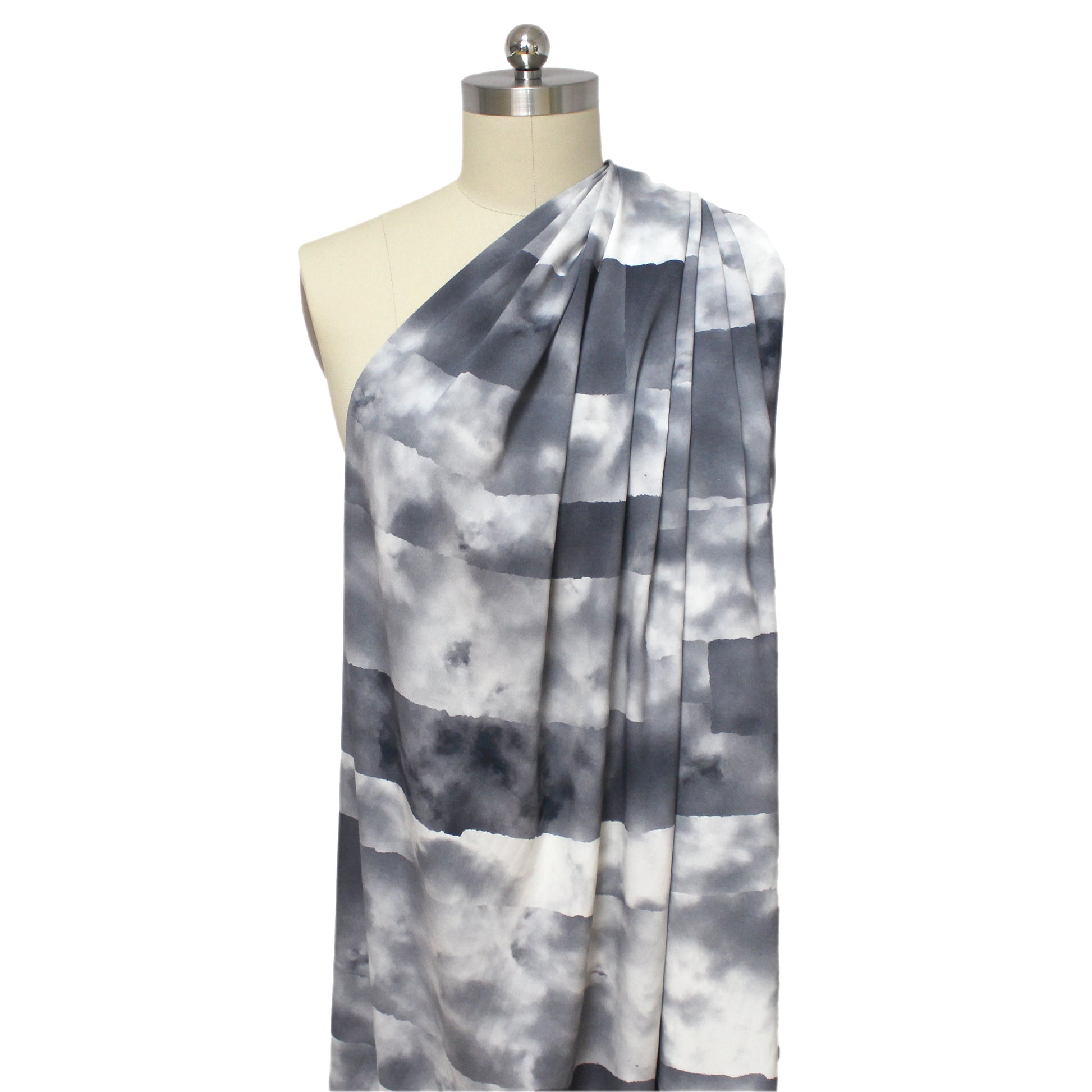 deadstock 'cloud collage' stretch silk charmeuse