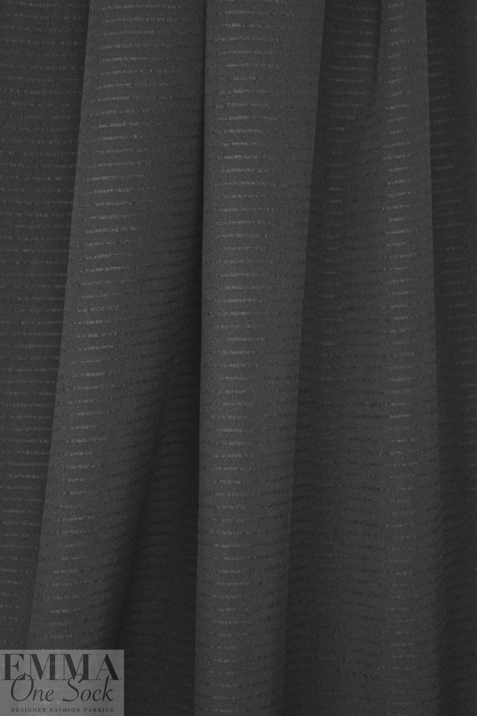 Derek L@m viscose/silk stretch textured black stripe 2.75 yd