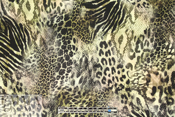 NY designer animal print montage silk stretch charmeuse