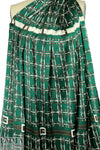 NY designer 'green belt' panel stretch silk charmeuse