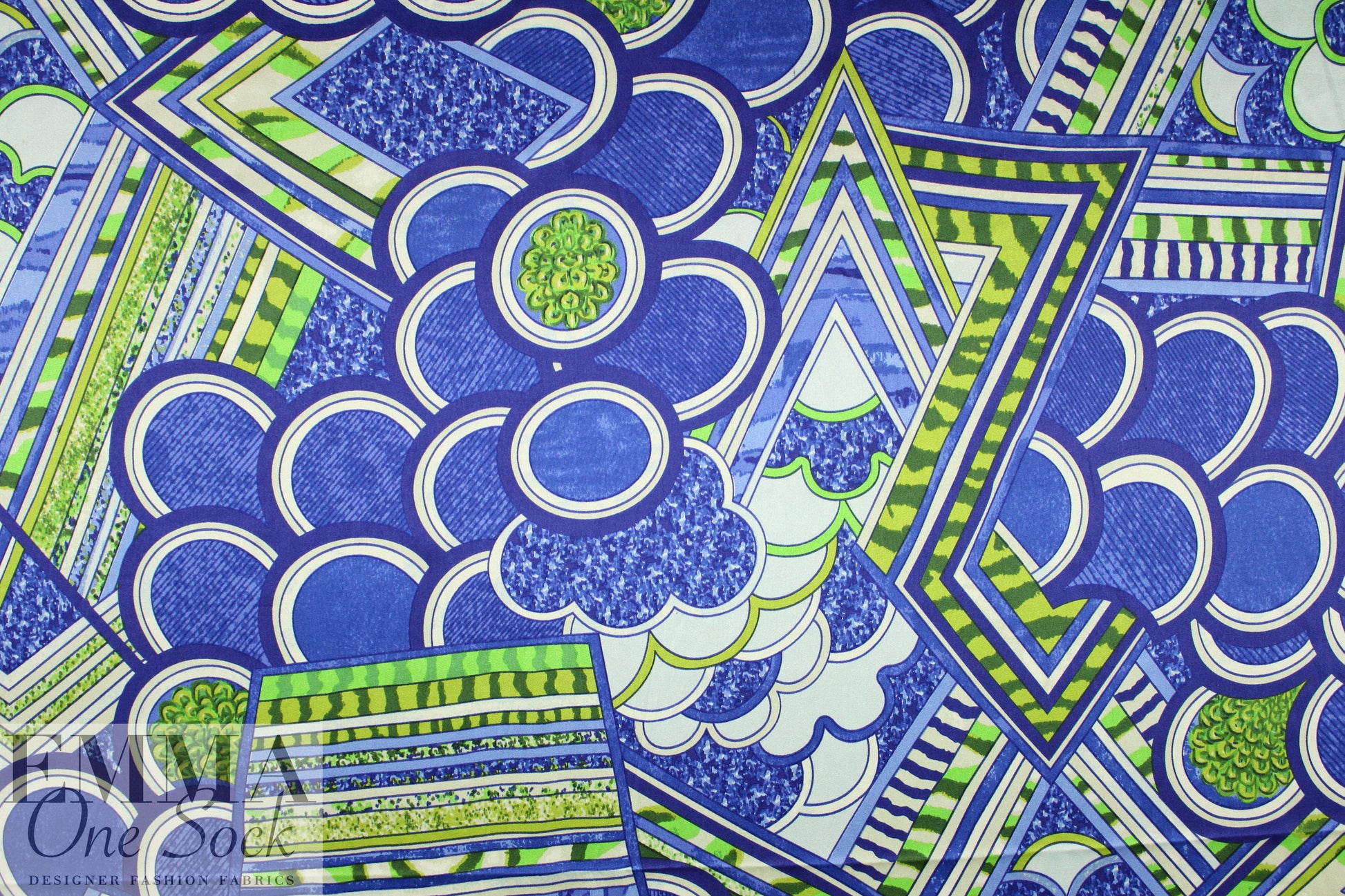 NY designer mod graphic stretch silk charmeuse