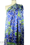 NY designer mod graphic stretch silk charmeuse .875 yds