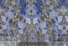 NY designer blue/black/silver stretch silk woven 1.5 yds