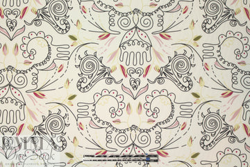 NY designer doodly graphy silk stretch blouseweight