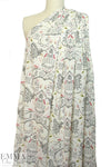 NY designer doodly graphy silk stretch blouseweight