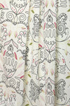 NY designer doodly graphy silk stretch blouseweight