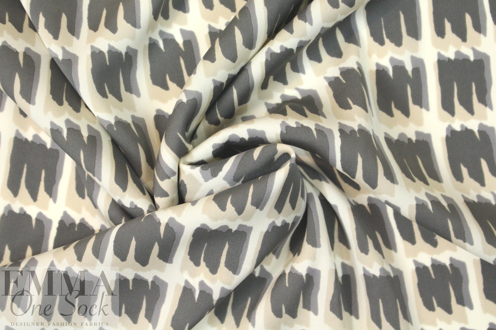 Italian scribble squares silk double georgette