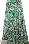NY designer kelly scroll panel stretch silk charmeuse