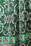 NY designer kelly scroll panel stretch silk charmeuse