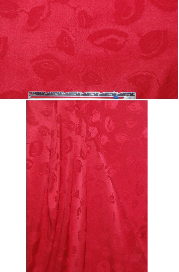 Mil1y red on red flower stretch silk jacquard 2 yds