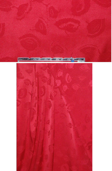 Mil1y red on red flower stretch silk jacquard 2 yds