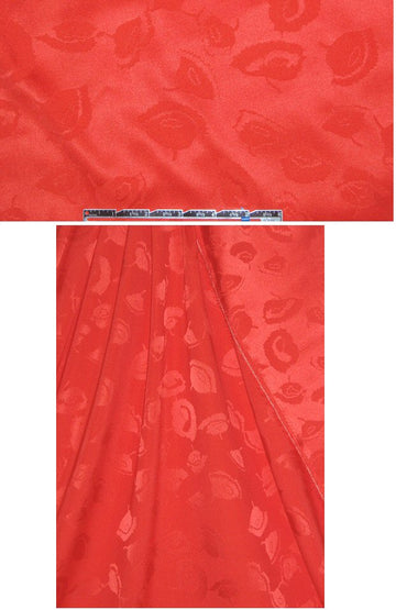 Mil1y coral on coral flower stretch silk jacquard 1.75 yd