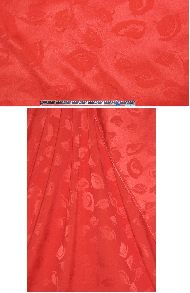 Mil1y coral on coral flower stretch silk jacquard