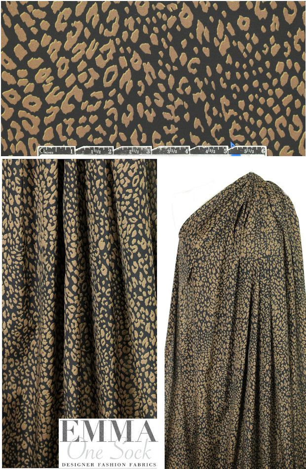NY designer little cheetah stretch silk crepe