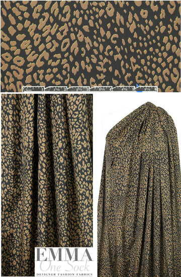 NY designer little cheetah stretch silk crepe
