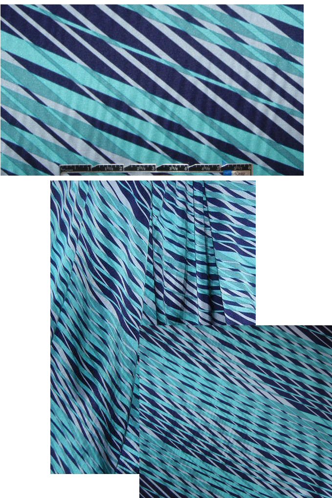 NY designer 'prism blues' stretch silk blouseweight .75 yds