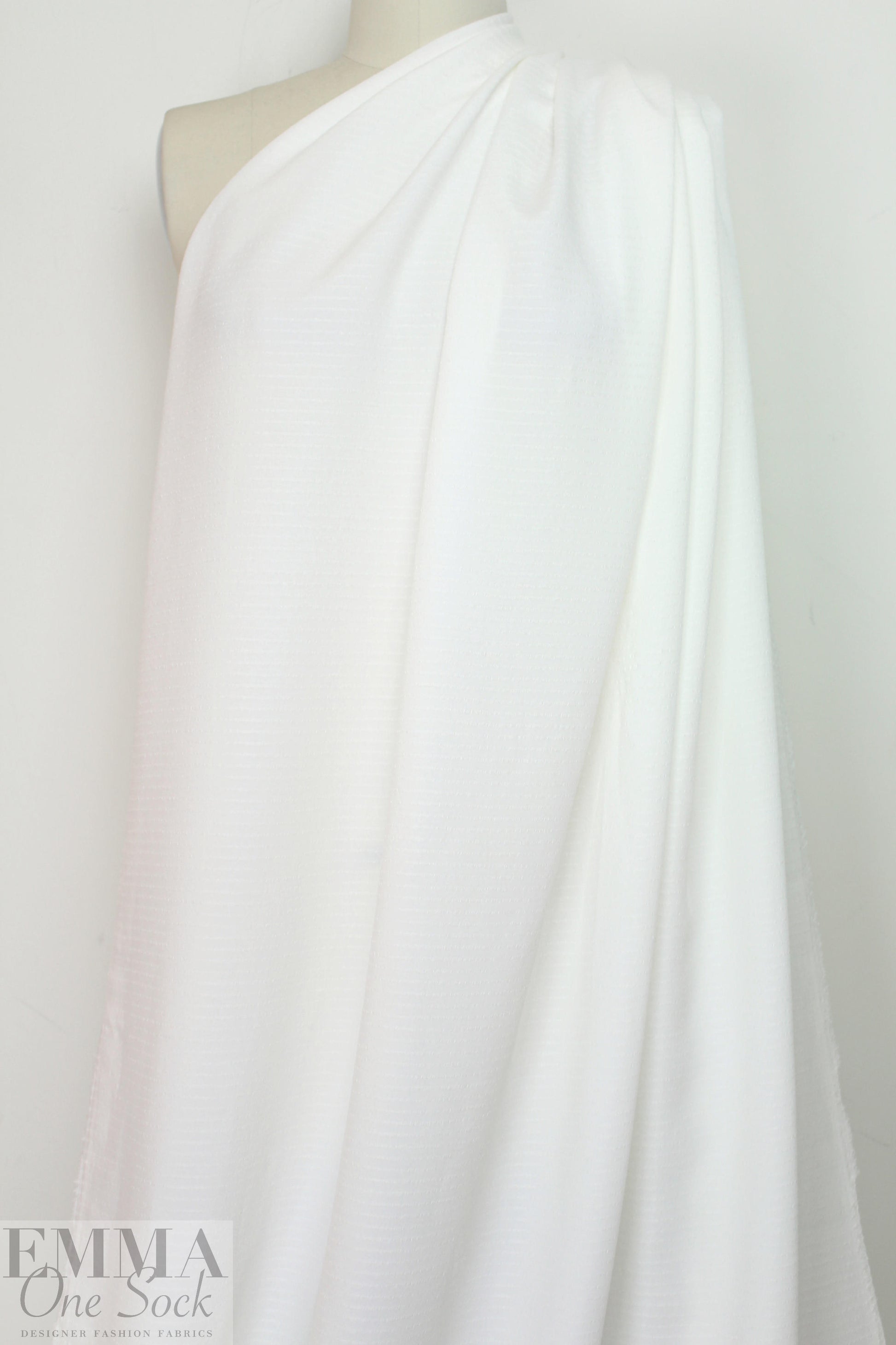 Derek L@m viscose/silk stretch textured cream stripe 3 yd