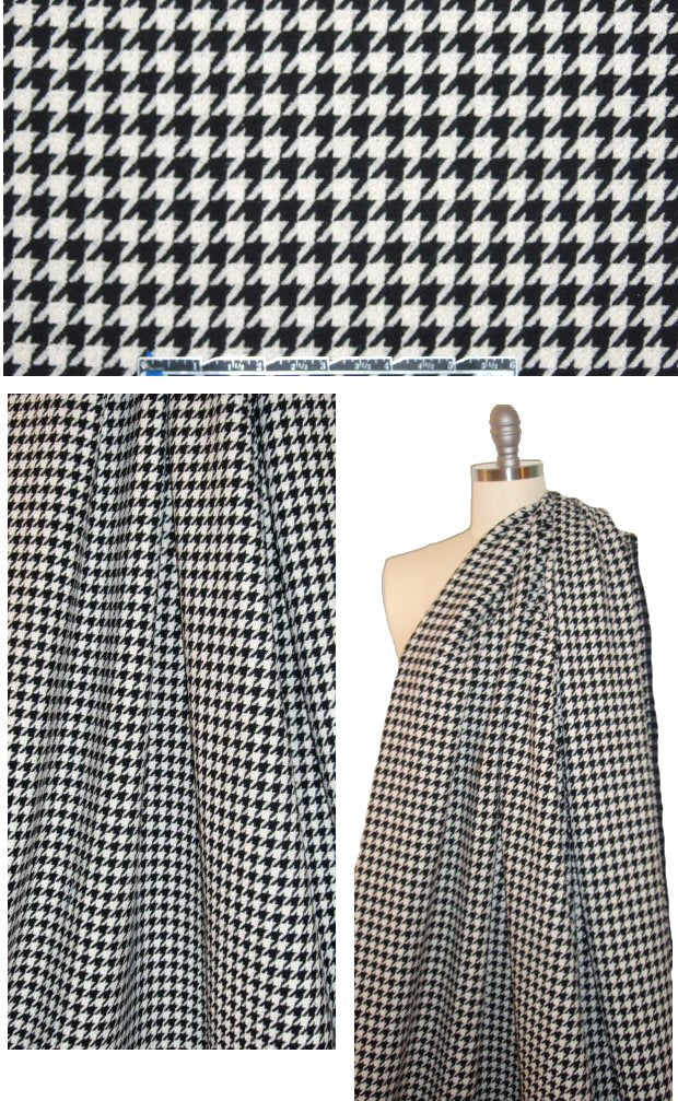 Ra1ph Lauren black/ivory houndstooth 4-way stretch suiting