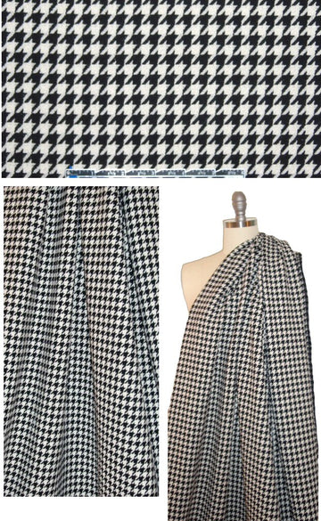 Ra1ph Lauren black/ivory houndstooth 4-way stretch suiting