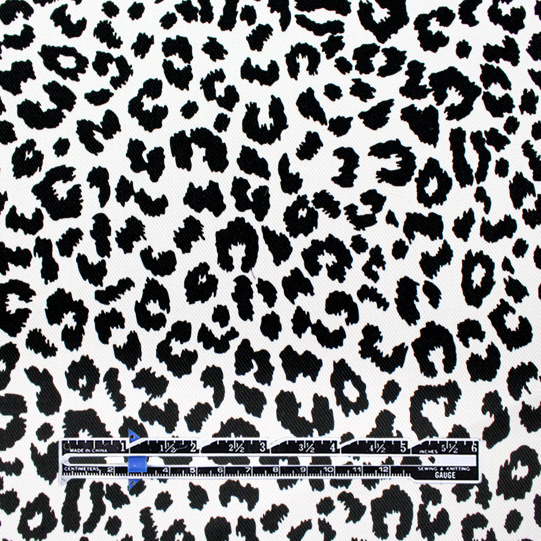 Italian 'snow leopard' stretch cotton twill 1.25 yds