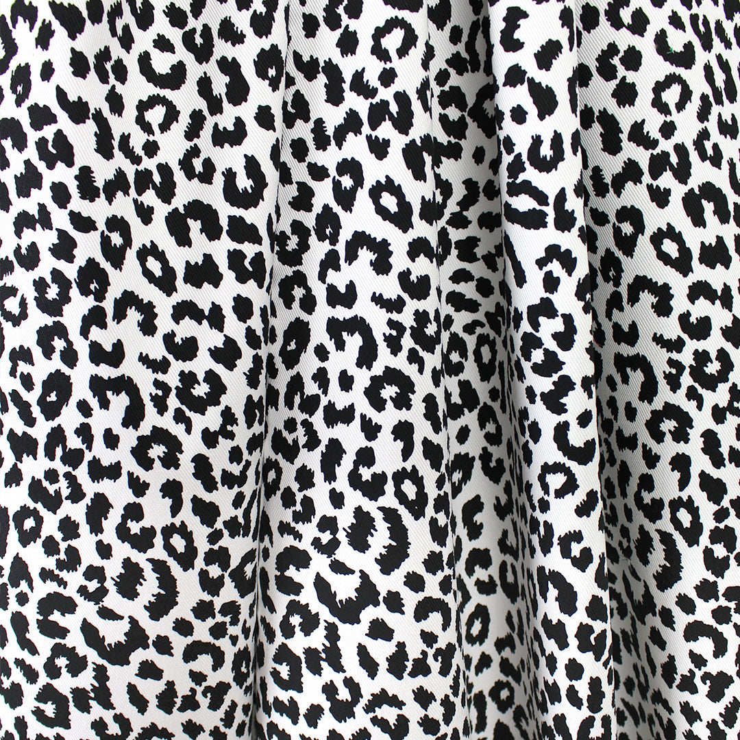 Italian 'snow leopard' stretch cotton twill 1.25 yds