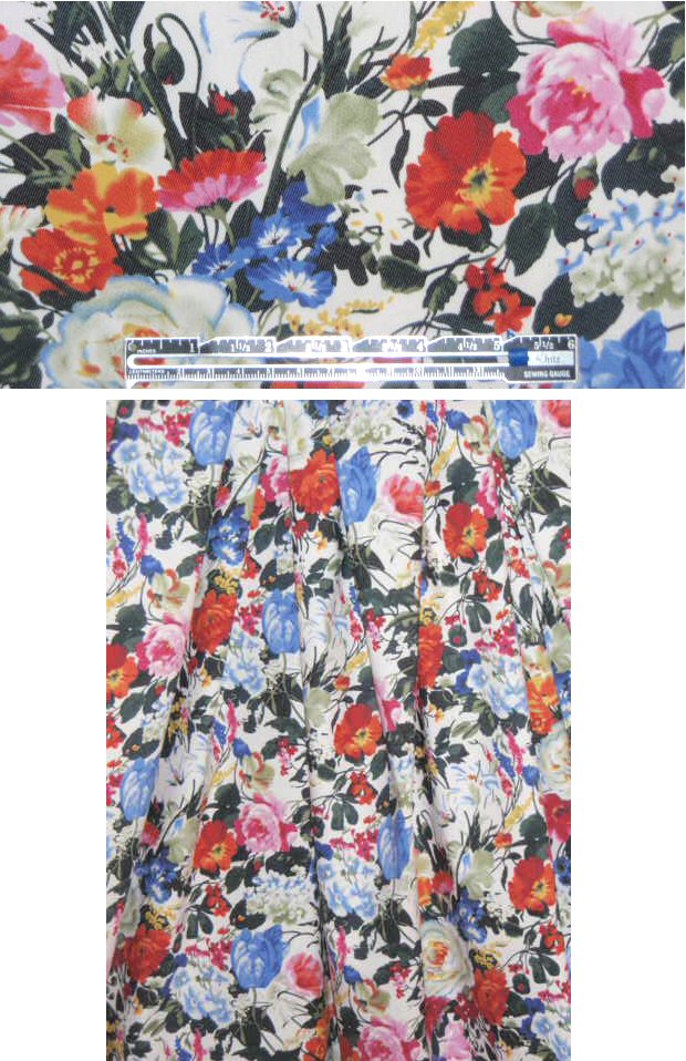 garden blooms printed stretch twill 1.375 yds