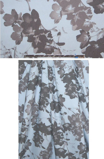 silhouette blossoms printed stretch twill - blue 1.5 yds