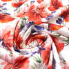Italian 'poppy and purple' stretch cotton sateen 1.5 yd