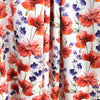 Italian 'poppy and purple' stretch cotton sateen 1.75 yd
