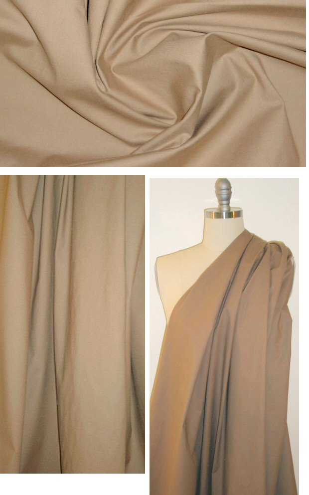 Italian cotton stretch twill - soft tan 1.875 yd