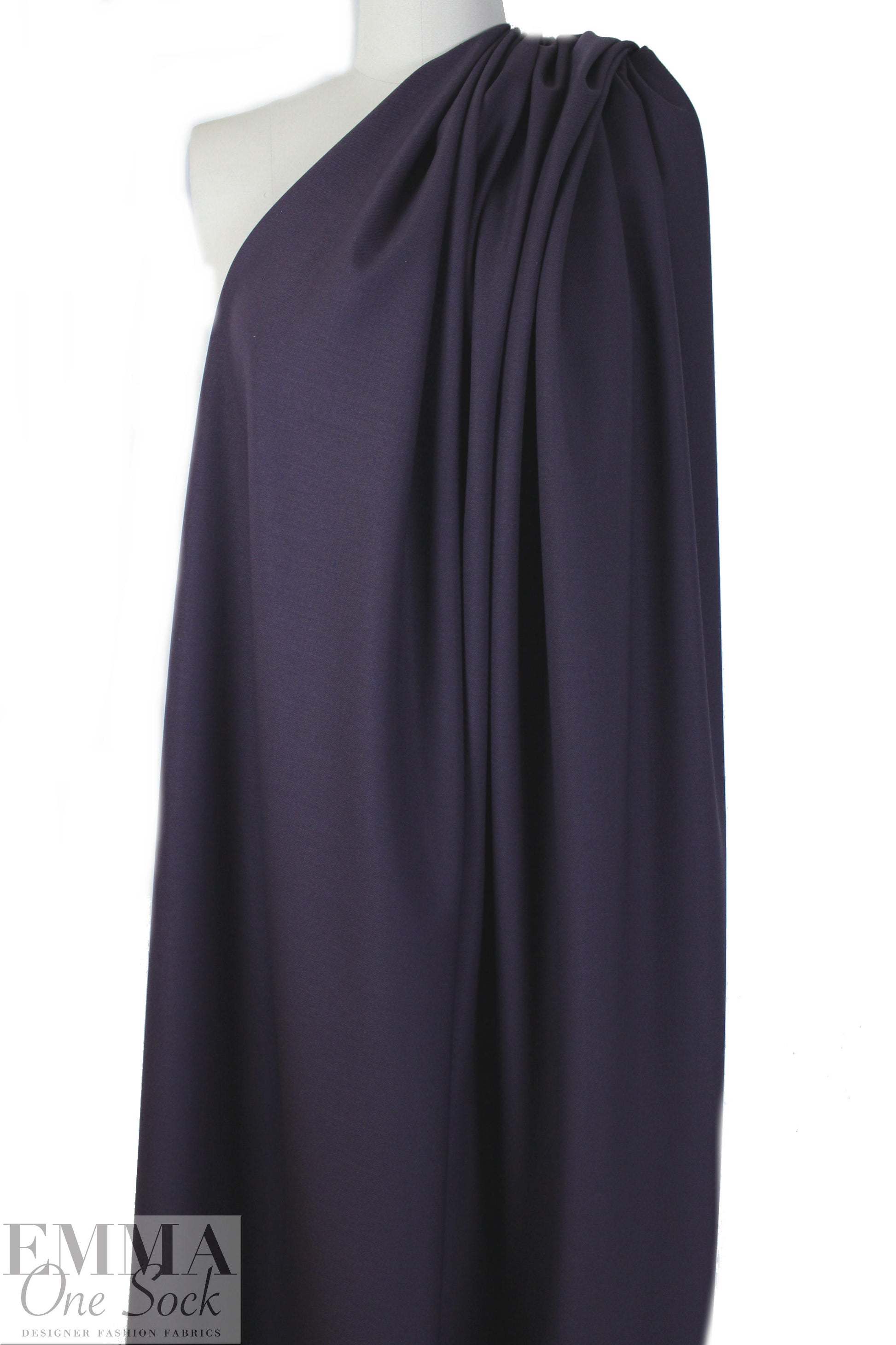 Italian stretch wool blend twill suiting - sweet grape