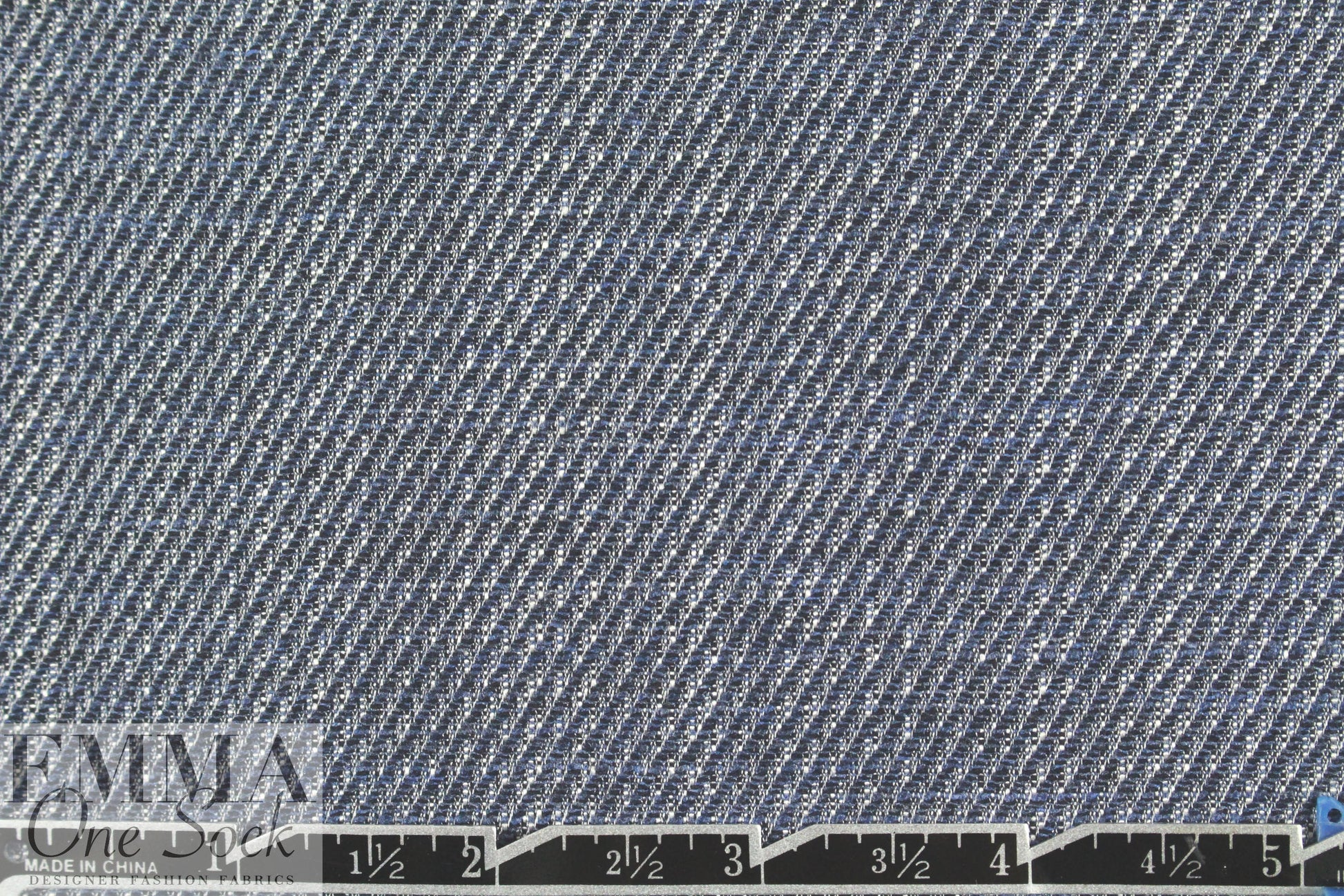 Lander0 viscose blend stretch twill - blue/silver 1.33 yds