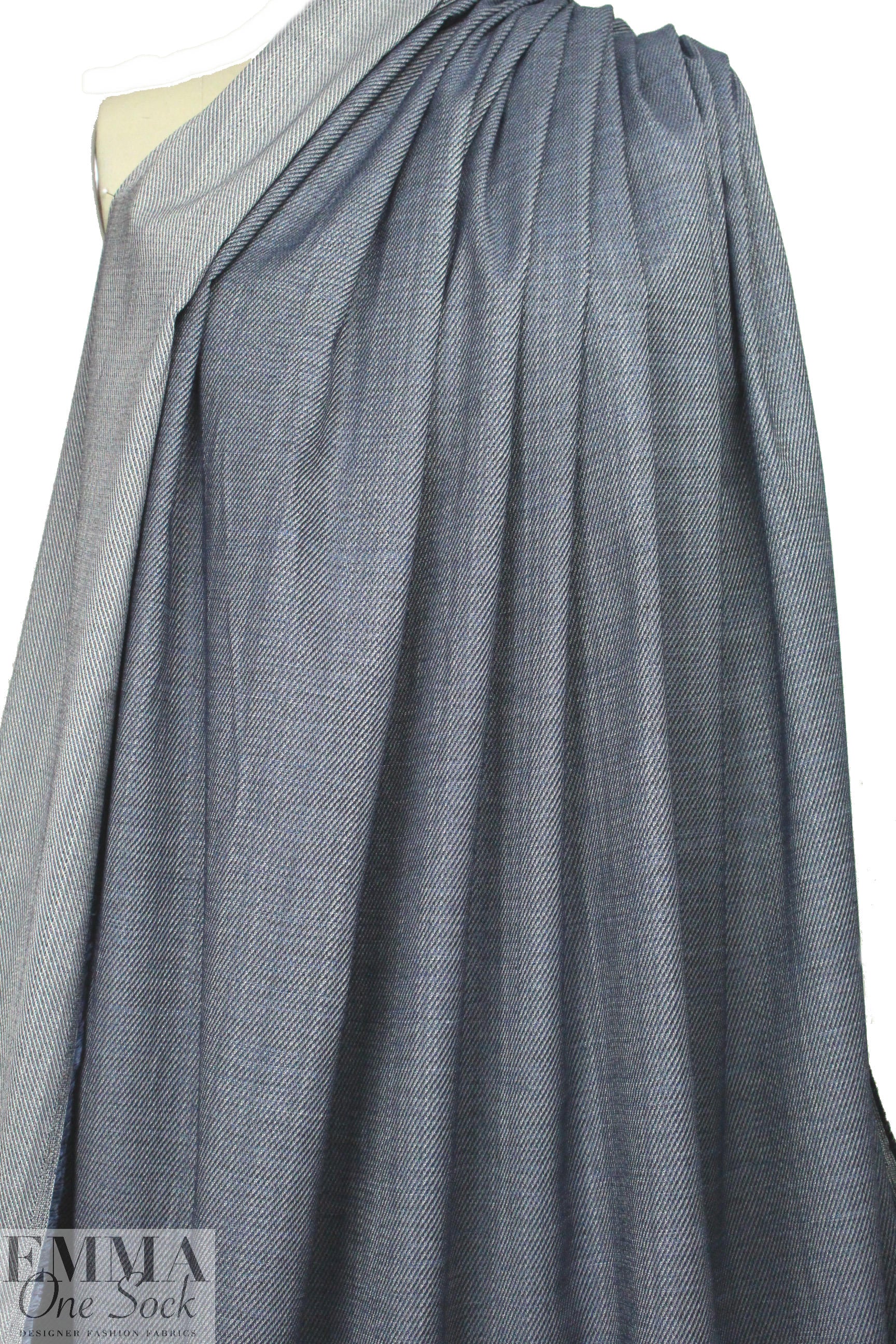 Lander0 viscose blend stretch twill - blue/silver