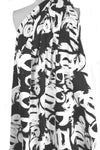 Italian bold brush printed stretch denim