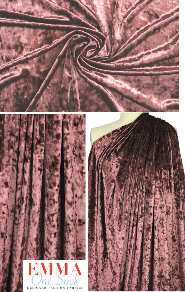 Haiku crush stretch velvet - dusty bordeaux 1.5 yds