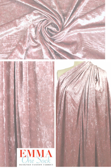 Haiku crush stretch velvet - pink blush 1.125 yds