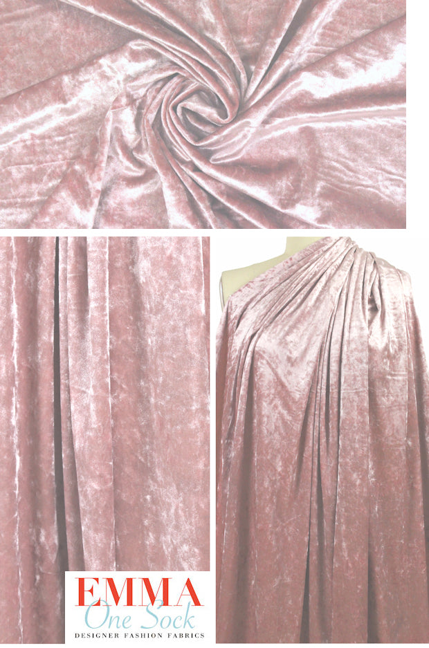 Haiku crush stretch velvet - pink blush 1.75 yd