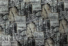 'organic shapes' design stretch velvet - silver/black 1.25 yds