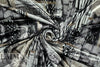 'organic shapes' design stretch velvet - silver/black 1.25 yds
