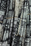 'organic shapes' design stretch velvet - silver/black 1.5 yds