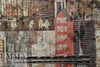 'urban montage' design stretch velvet - mocha/brick
